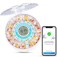 Bluetooth Smart Electronic Pill Box with 28 Compartments and Rotating Tray