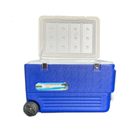 60L/80L Extra Large Insulated Food Cooler Box with Wheels for Cold Chain, Fishing, Outdoor Transport, and Refrigeration