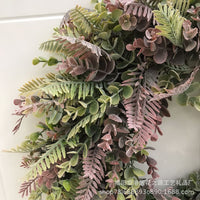 Large Artificial Flocked Eucalyptus Wreath for Door & Wall Decor