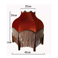 Floor Lamp Shade French Country Design Velvet Lampshade Beaded Trim for Study