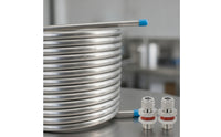 Easy Installation HERMS Coil with Bulkhead Fittings Spiral HERMS Coil Threaded Compact for Homebrewing