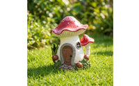 Fungi House with Solar Light Resin Fungi House Outdoor for Flower Bed