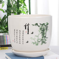 Ceramic Planter Pot with Saucer for Succulents and Indoor Plants