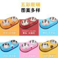 Stainless Steel Double Pet Bowl for Food and Water, Non-Slip Dog and Cat Feeder