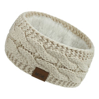 MOK Winter Fleece Lined Knit Headband Ear Warmer for Sports and Casual Wear