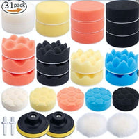 Car Polishing Sponge Pad Kit with Wool Buffing Pads for Detailing and Waxing