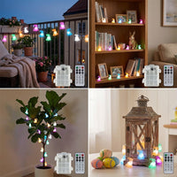 Easter Bunny String Lights with Remote Control & Timer, Battery Operated Rabbit Fairy Lights, Multi-Colour 8 Modes LED Garland for Spring Home Bedroom Party Decoration