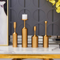 6 Pieces Gold Candlestick Holders Slender Candlestick Holder Set Classic