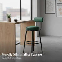 Modern Design High Chair with Back Support Sturdy Frame Bar Stool Comfortable Cushion Seating Furniture Footrest Included for Cafe Owners, Homeowners, Adults, Restaurant, Kitchen, Dining Room