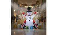 Stable Inflatable Snowman with Penguins Weatherproof Christmas Inflatable Snowman Waterproof Decoration Long-Lasting for Lawn