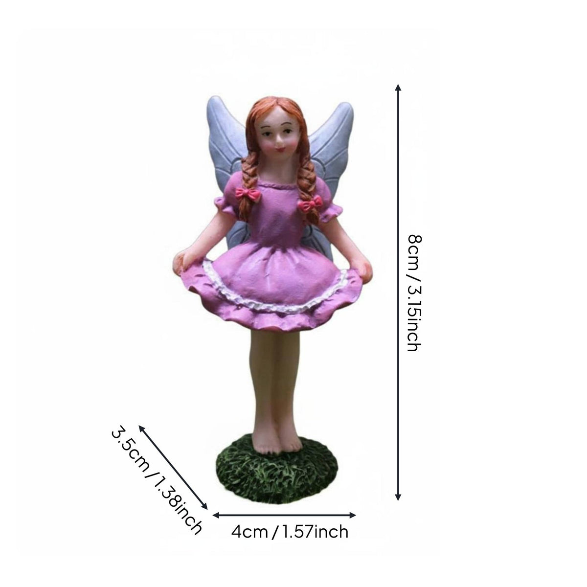 Fairy with a Lifting Skirt Figurine Fairytale Design Miniature Figure Hand-Painted Details for Desktop