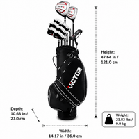 Men's Right Handed Golf Club Set with Headcovers Driver & Golf Bag