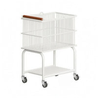 Laundry Storage Trolley Uncovered Shelf Rolling Laundry Trolley Heavy Duty