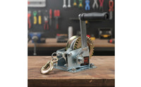 800 Lbs Hand Winch Self-Locking Hand Crank Winch Safety Latch Hook for Workshop