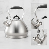 Stovetop Tea Kettle Thickened Base Kettle with Whistle Spout Food Grade for Kitchen Gas/Induction Cooker