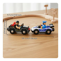 Sturdy Wood Construction Car Wash Toy Imaginative Play Wooden Police Station Toy Educational Police Station Playset Sparks Creativity for Children, Preschoolers, Toddlers, Preschool, Daycare, Playroom