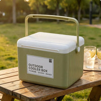13L Cooler Box White Lid Outdoor Container Ribbed Sides