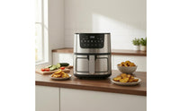 Nonstick Air Fryer Brushed Electronic Air Fryer Adjustable Temperature Cooker Presets for Kitchen