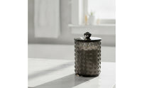 Qtip Holder Acrylic Vanity Organizer with Lid Diamond-Texture Swab Holder for Washroom Counter, Dressing Table