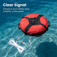 Surface Marker Buoy Scuba Diving, High Visibility Dive Flag, Inflatable Marker B #variant:Freediving Buoy with Safety Rope