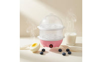 Dry-Charring Protection Double-Layer Egg Cooker Automatic Shutoff Electric Egg Steamer Auto Shut-off Steaming Cooker One-Button