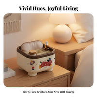Rotating Brush Holder with Lid Elegant Design Cosmetic Organizer Large Capacity