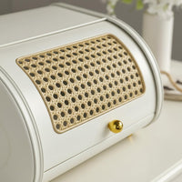 Desktop Storage Box Decorative Woven-Front Storage Box Lid Design