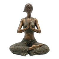 Meditation Girl Figurine Textured Meditating Statue Resin for TV Cabinet