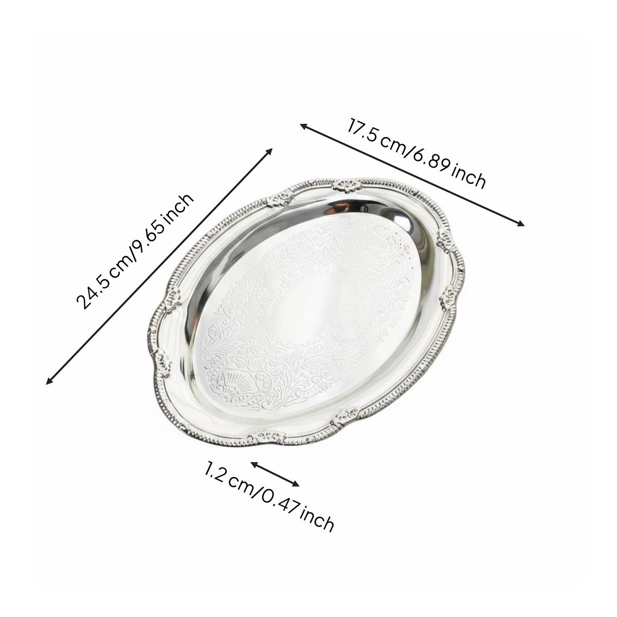 Jewelry Display Tray Elegant Design Table Decor Embossed for Afternoon Tea