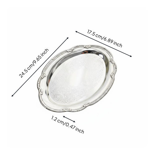 Jewelry Display Tray Elegant Design Table Decor Embossed for Afternoon Tea