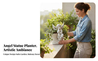Angel Statue Planter Elegant Design Angel Statue Flowerpot Resin Sculpture Pot for Balcony, Patio, Porch