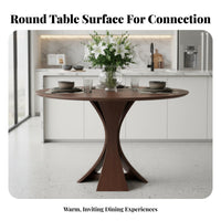 Round Dinner Table Minimalist Design Dining Furniture Retroretro-Modern Modern Design Sculptural Base for Small Apartments