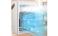 7 Color Night Light Desktop Water Fan 3 Wind Speeds Portable Air Cooler Mini Air Conditioner for Office, Bedroom
