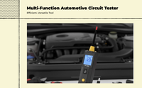 Automotive Circuit Tester, Digital Electric Potential Tester, Multifunctional Electronic Diagnostic Tool for Car Repair with LCD Display, Overload Protection