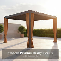 Aluminum Loered Pergola Waterproof Aluminum Gazebo Protection Loered Pergola for Garden Enthusiasts, Entertainers