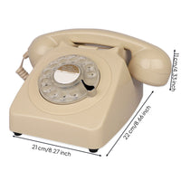 Classic Rotary Desk Phone Metal Bell Chime Retro Rotary Phone Vintage Wired Telephone Telephone for Office, Study Room