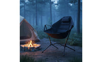 Foldable Rocking Chair With Headrest Portable Lounge Rocker Padded Seat Camping Moon Chair for Beach, Picnic