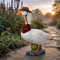 Cowboy Goose Figurine Painted Creature Decor Lightweight for Display