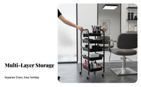 Salon Trolley Cart 360-Degree Rotating Wheels Hairdressing Tool Trolley Hairstylist Rolling Station Sturdy Duty Aesthetic Spa