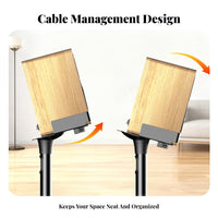 2 Pieces Universal Bookshelf Speaker Stand Floor Stand Surround Sound Speaker Stand Heavy Duty Metal Material Suitable for Home Theater Gaming Setup Residential Room
