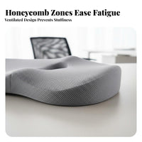 Breathable Honeycomb Gel Cushion High Resilience Gel Seat Cushion Ergonomic Design for Office Workers, Students, Travel, Gaming, Stadium