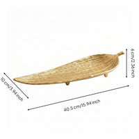 Leaf-Shaped decorative Tray with Feet Decorative Leaf Tray Low-Profile for Coffee Table