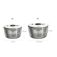 Quick Draining Manual Salad Dryer Easy to Clean Push Pump Salad Dryer Large Capacity Lettuce Dryer Single-Press Stop Button