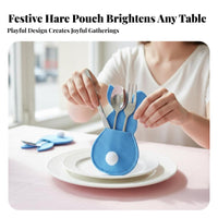 Reusable Easter rabbit Utensil Bag Festive Table Decor rabbitShaped Utensil Pocket adaptable Cutlery Holder Multi-Color Set for Restaurant Owners, Children, Event Planners, Family Gatherings, Home, Birthday Parties