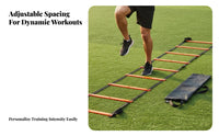 Portable with Carry Bag Agility Ladder Sturdy Soccer Training Ladder Flexible Sports Equipment Tangle-Clear Design for Athletes, Kids, Gym, Outdoor