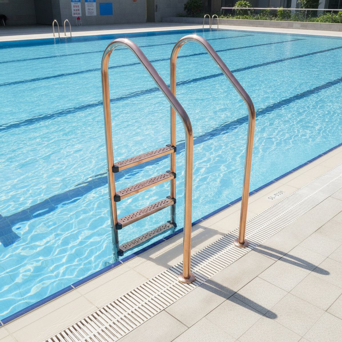 5-Step Pool Ladder Stainless Steel Pool Ladder with 5 Steps No-Tool Installation