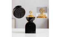 Ceramic Scent Holder with Metal Lid Decorative Ceramic Censer with Metal Cover Tabletop Arch Scent Holder For