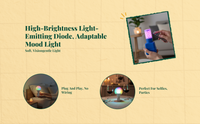 Dimmable LED mood light, remote.