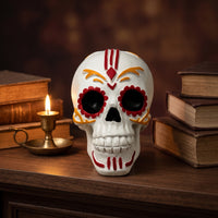 Hand-Painted Skull Ornament Freestanding Tabletop Skull Compact Decor Miniature for Collectors