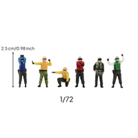 6 Pieces Painted Aircraft Carrier Deck Figures Posed Aircraft Carrier Figures Static Ground Crew Miniature for Collectors